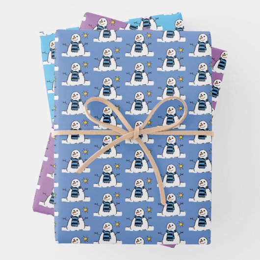 Designpapier für Snowman-Muster Geschenkpapier Set (Beispiel)