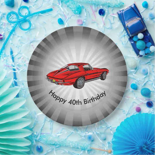 Designpapier-Party-Platte für die rote Korvette Pappteller (Party)