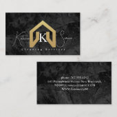 Designreinigung für goldfarbenes Haus aus schwarze Visitenkarte (Vorne/Hinten)