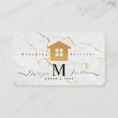 Designreinigungsservice aus weißem Marmor Visitenkarte (Vorderseite)