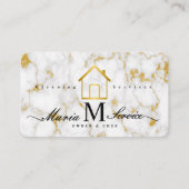 Designreinigungsservice aus weißem Marmor Visitenkarte (Vorderseite)