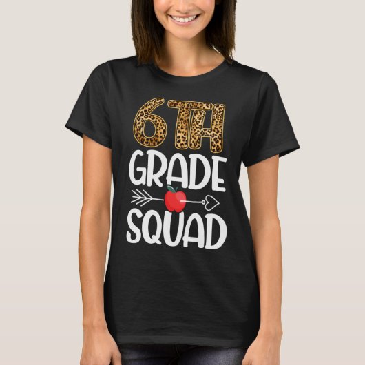 Designs des 6. Grades Squad Leopard Sechster Klass T-Shirt (Vorderseite)