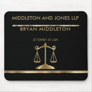 Designs einer Anwaltskanzlei für Schwarz und Gold Mousepad