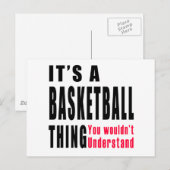Designs für Basketball Postkarte (Vorne/Hinten)