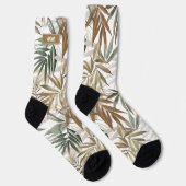 Designs für den tropischen Leaf Golden Holzkohle Socken (Rechts)