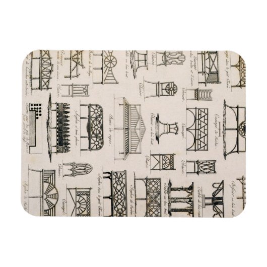 Designs für Gartensitze, von 'A Compendium von Dr. Magnet (Horizontal)