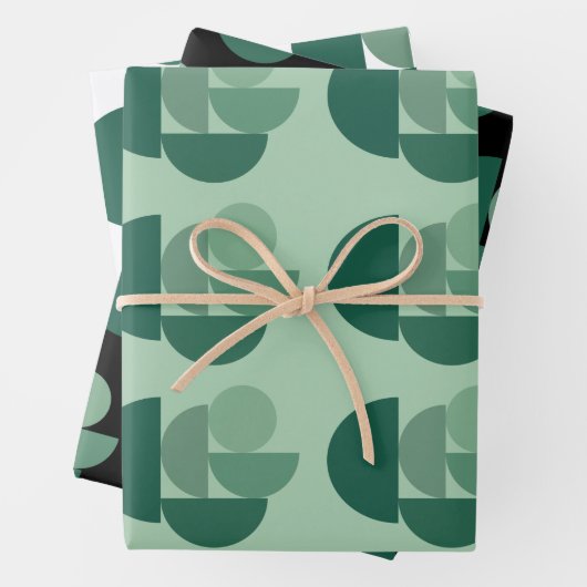Designs für grün gestylte geometrische Formen Geschenkpapier Set (Beispiel)