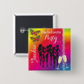 Designs für psychedelische Butterfly-Junggeselinne Button (Vorne & Hinten)