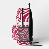 Designs für Smart Love White & Red Star Art Muster Bedruckter Rucksack (Rechts)