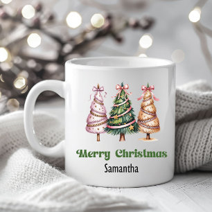 Designter Leopard Weihnachtsbäume Personalisierter Kaffeetasse