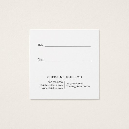 Designterminkarte für rosa Kreis (Rückseite)