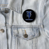 Designtribut der Polizei an der blauen Linie Button (Beispiel)