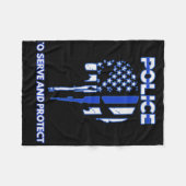 Designtribut der Polizei an der blauen Linie Fleecedecke (Vorderseite (Horizontal))