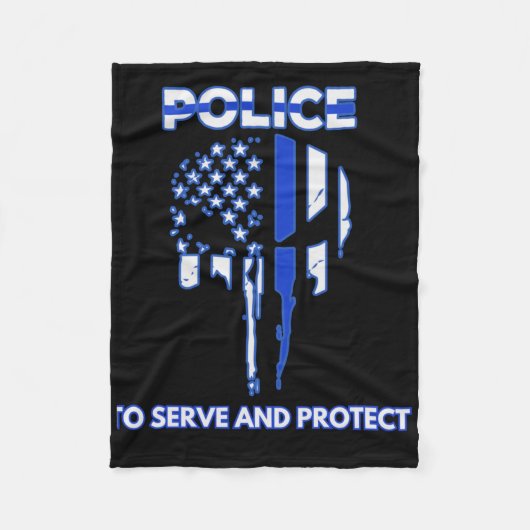 Designtribut der Polizei an der blauen Linie Fleecedecke (Vorderseite)