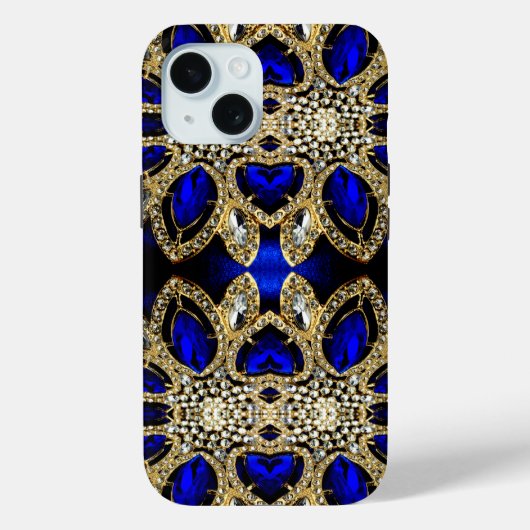 designvoll türkisfarbenes Gold silberblau Case-Mate iPhone Hülle (Rückseite)