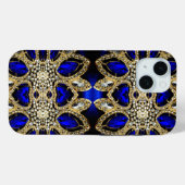 designvoll türkisfarbenes Gold silberblau Case-Mate iPhone Hülle (Rückseite (Horizontal))