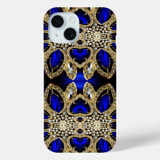 designvoll türkisfarbenes Gold silberblau Case-Mate iPhone Hülle (Rückseite)