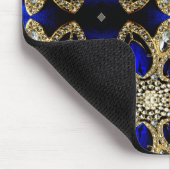 designvoll türkisfarbenes Gold silberblau Mousepad (Ecke)