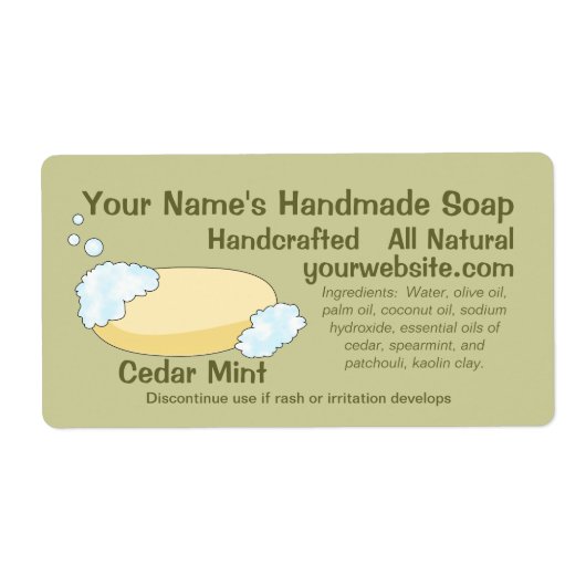 Designvorlage für hausgemachte Natural-Soap-Labels (Vorne)