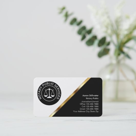 Designvorlage für klassische Notarkarten Visitenkarte (Stehend Vorderseite)