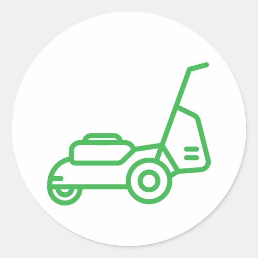 Designvorlage für Rasenmäher Runder Aufkleber (Vorderseite)