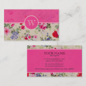 Designvorlage für Rosa und Blau Blumen Visitenkarte (Vorne/Hinten)