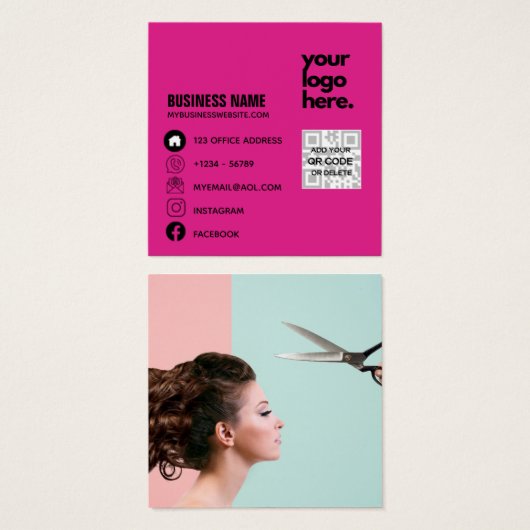 Designvorlage für rosa Visitenkarten (Vorne & Hinten)