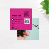 Designvorlage für rosa Visitenkarten (Schreibtisch)