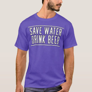 DESIGNWasser sparen Bier trinken ästhetisch 80er v T-Shirt