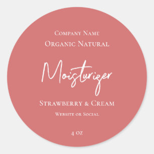 Designy Dusty Rose Skincare Product Label Runder Aufkleber