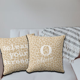 Designy Leopard Print Custom Monogram & Name Kissen