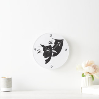 Desiner Drama Mask Wall Clock Runde Wanduhr