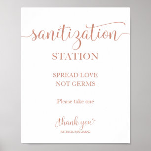 Desinfektionsstation Verbreite Liebe, keine Keime Poster
