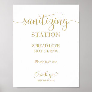Desinfektionsstation Verbreite Liebe, keine Keime Poster