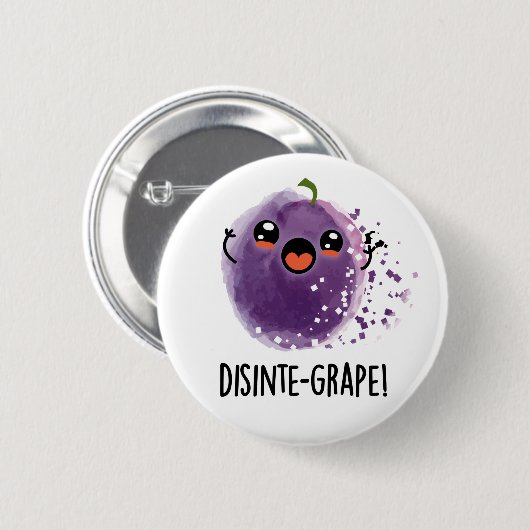 Desinte-Traube Funny Disintegration Traubenpun Button (Vorne & Hinten)