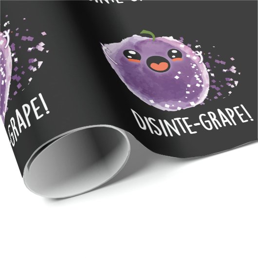 Desinte-Traube Funny Grape Pun Dark BG Geschenkpapier (Rolleneckpunkt)
