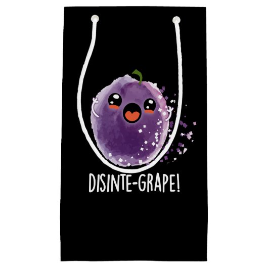 Desinte-Traube Funny Grape Pun Dark BG Kleine Geschenktüte (Vorderseite)