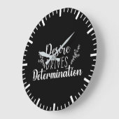 Desire Drives Entschlossenheit - Hustle, Gym, Succ Große Wanduhr (Winkel)