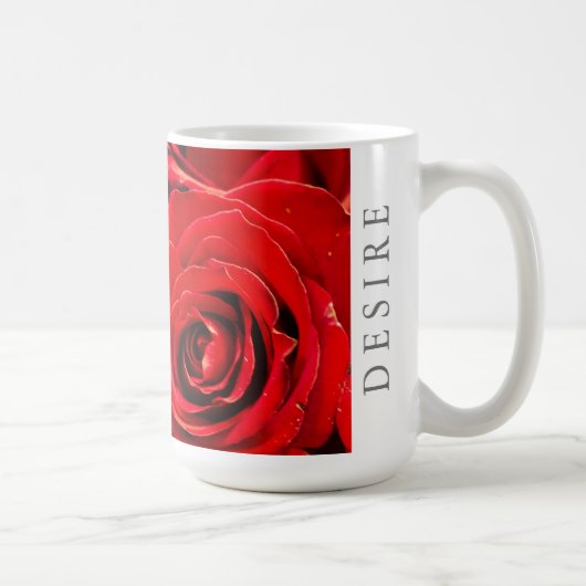 Desire Rote Rosen 15oz Klassische Tasse (Rechts)