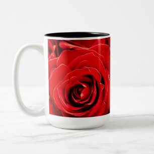 Desire Rote Rosen 15oz Zwei-Tonen-Tasse Schwarz Zweifarbige Tasse