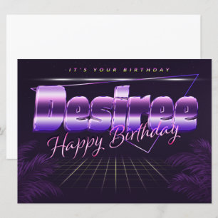 Desiree Name Vorname lila retro Karte Geburtstag