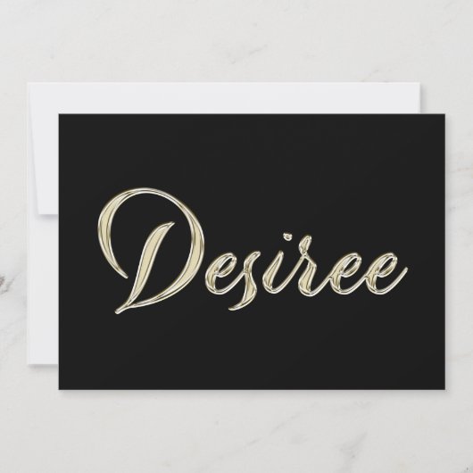 Desiree white gold Handwriting Karte (Vorderseite)