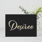 Desiree white gold Handwriting Karte (Stehend Vorderseite)