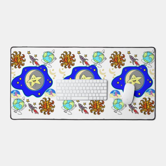 Desk Mat Außerirdischen Weltraum Astronauten Schreibtischunterlage (Tastatur & Maus)