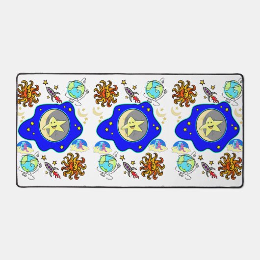 Desk Mat Außerirdischen Weltraum Astronauten Schreibtischunterlage (Vorderseite)