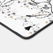 Desk Mat Black Blätter Floral Schreibtischunterlage (Ecke)