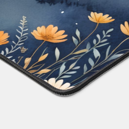 Desk Mat, Blumendesign mit Mond und St. Schreibtischunterlage (Ecke)