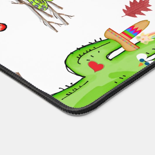 Desk Mat Cactus Bird Worm Nature Schreibtischunterlage (Ecke)