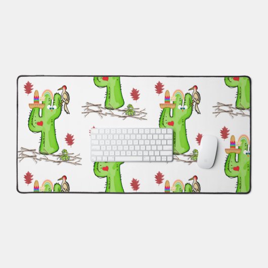 Desk Mat Cactus Bird Worm Nature Schreibtischunterlage (Tastatur & Maus)