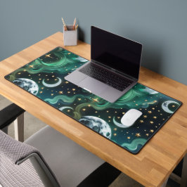 Desk Mat - Emerald Green Celestial Moon Schreibtischunterlage